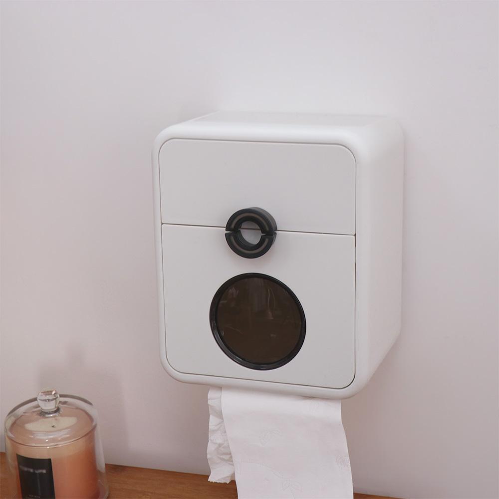 Kunststoff Toilettenpapier Aufbewahrungsbox Stanzfreier Toilettenpapierhalter Doppellagige Taschentuchbox Badezimmer