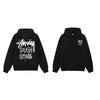 American Style Basic Hooded Sweatshirt Black 8 Print Loose Fit Men Women Casual Outerwear