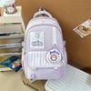 Color Block Student Schoolbag Women College Style Backpack