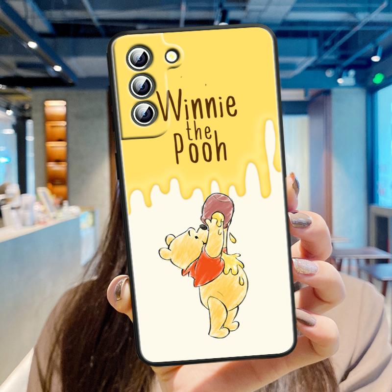 Winnie Puuh Cartoon Für Samsung Galaxy S24 S23 S22 S21 S20 FE S10 S10E Plus Ultra Pro Lite 5G Schwarz Funda Handyhülle