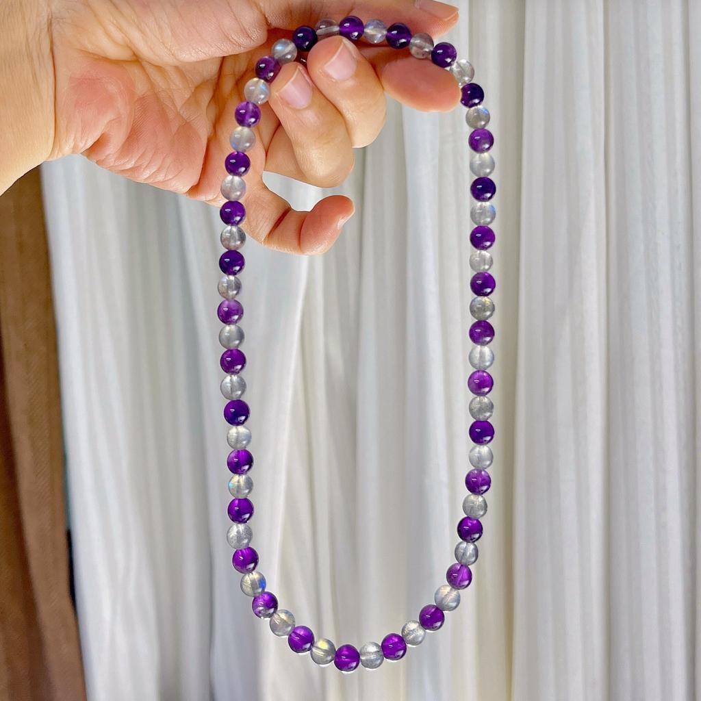 High Quality Natural Amethyst Gray Moonstone Design Bracelet Bracelet.