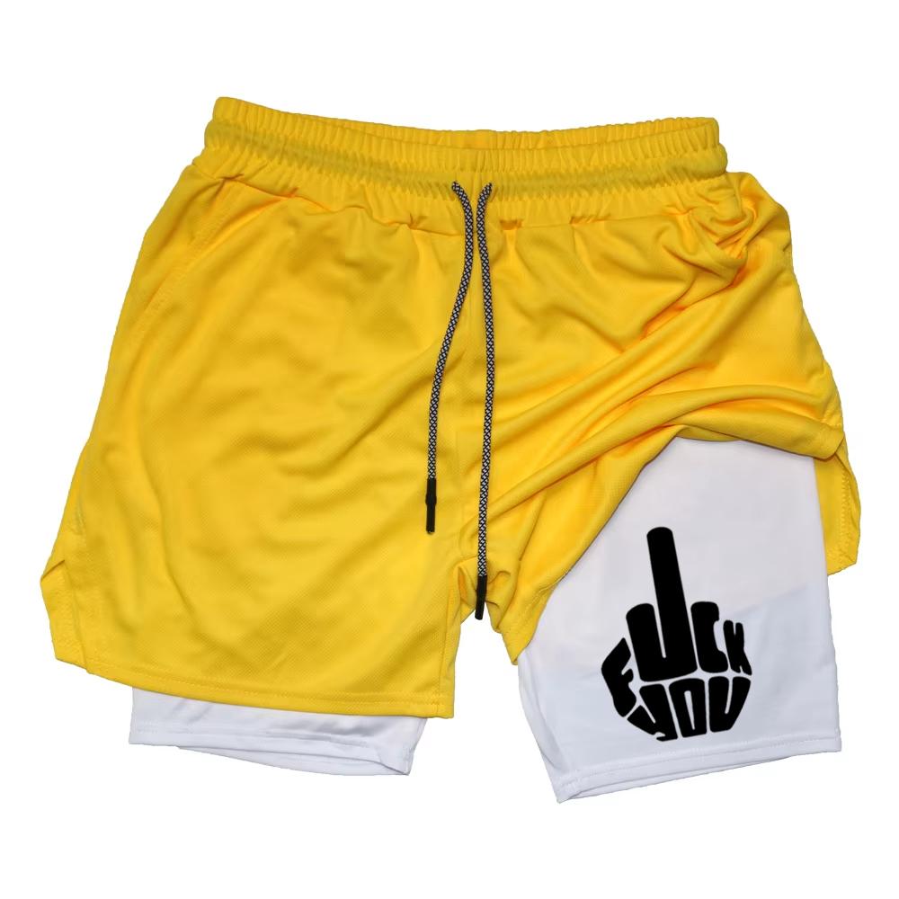 

Y2k Print 2 in 1 Performance Shorts for Men Gym Workout Running Shorts with Phone Pocket Towel Loop Sport RL00226 XXXL