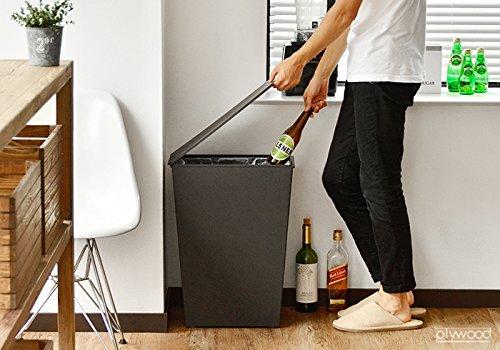 Kcud Simple Wide [Gray] Trash Can with Lid