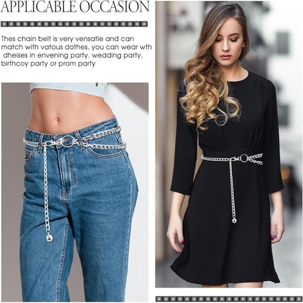 Adjustable Body Link Belts Multilayer Decorative Belt Waistband Waist Chain Belt for Jeans Dress