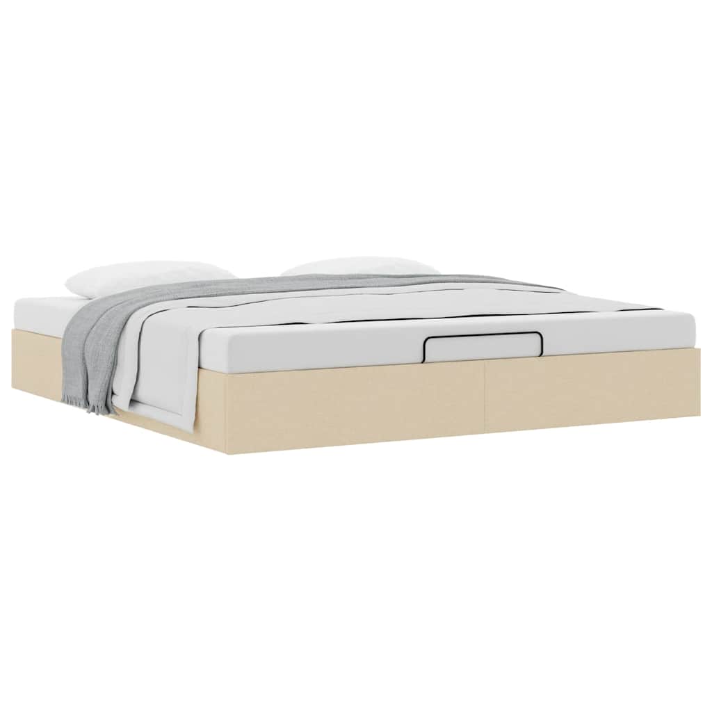 Ottoman Bed without Mattress Cream 160 x 200 cm Fabric