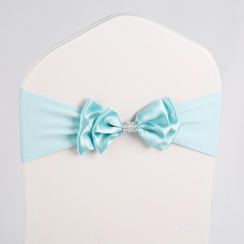Spandex Chair Sash Sophisticated Wedding Chair Sash Satin Chair Ribbon Multifunctional Double Layer Bow Tie For Banquets Halls
