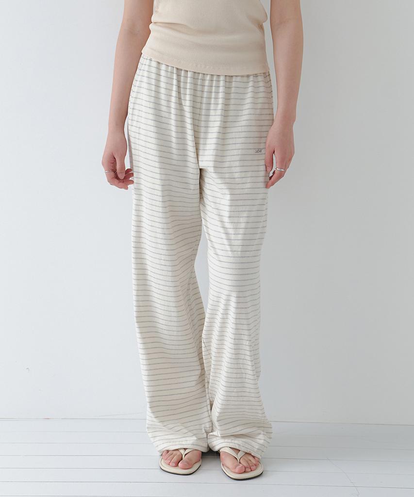 LAMINEZ Lumi Stripe Easy Pants - Ivory