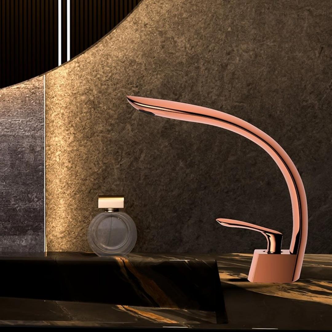 

Brushed Rose Gold Bathroom Faucet White Sink Mixer Tap Brass Hot Cold Brushed Gold Wash basin Faucet Gray Lavotory Faucet