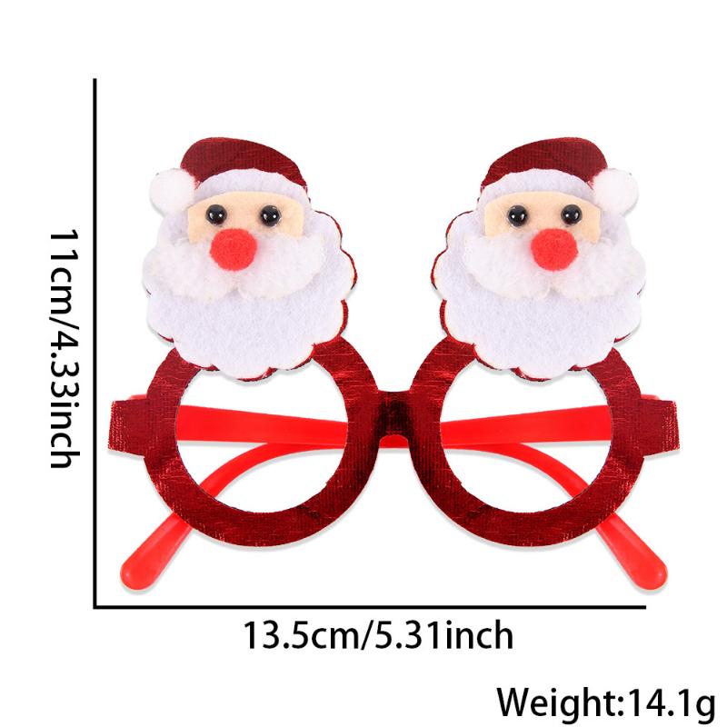 2026 Christmas Glasses Gold-Foil Cloth Snowflake Star New Year Photo Props For Party Decor