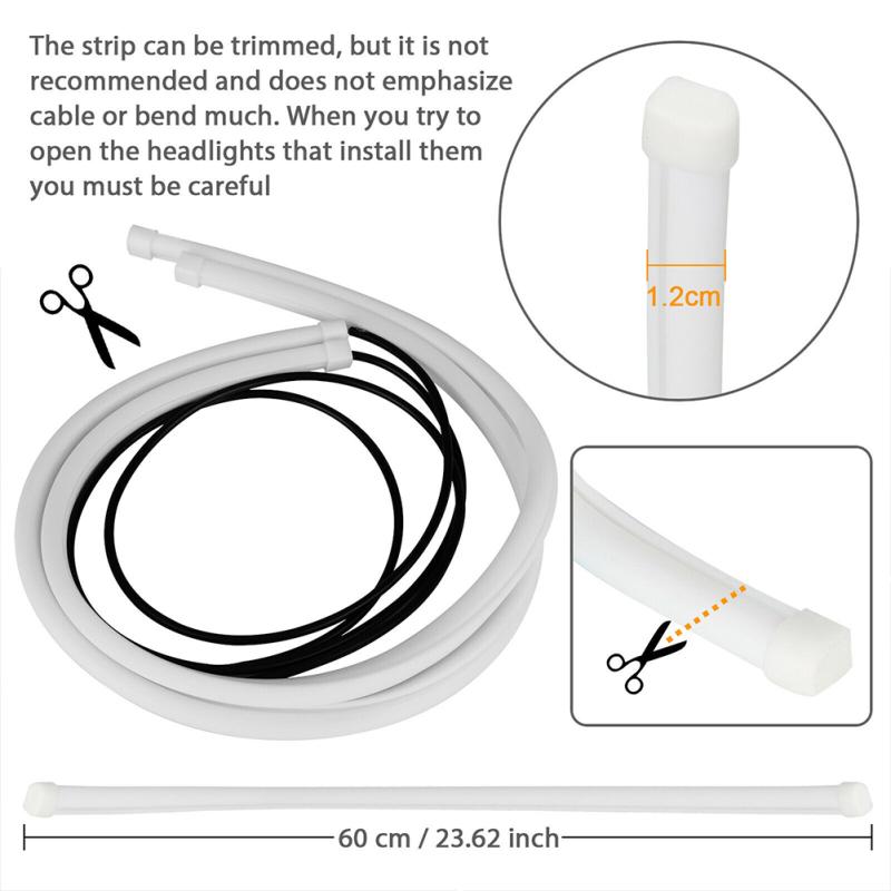 2 Stück 60cm Auto LED DRL Lichtleiste 6000k 12v Monochrom Weiß Blau Rot Gelb Tagfahrlicht