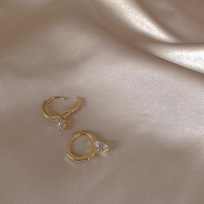 Elegant 18K Gold-Plated S925 Sterling Silver Ear Cuffs with Zirconia Hoops for Women