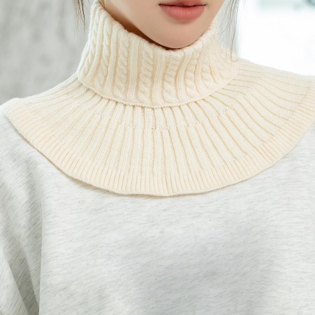 Detachable Knitted Fake Collar Windproof Neck Warmer Fashion Turtleneck