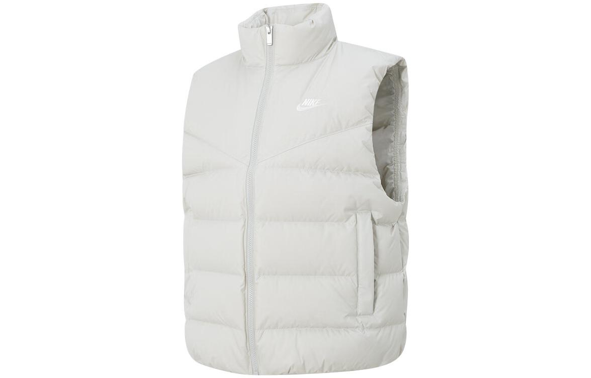 Nike Down Vests Women s White Stand Collar Moderate FZ1104-072 L