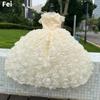 Chic Plush White Rose Pet Wedding Dress, Long Train Outfit, Pet Dog Cat Supplies Choice for Small Dog Birthday Photography