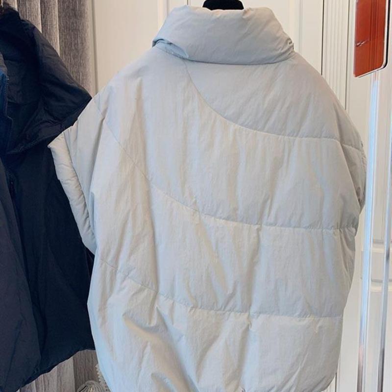 Stand Neck Solid Color Sleeveless Women Parkas Korean Autumn Loose Casual Cotton Coat Zipper Design Sense Female Vest Jacket