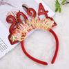 Adult Teens New Year Hairband Tinsel Sequins Letter Headband Carnivals Hair Hoop Christmas Taking Photos Headpiece
