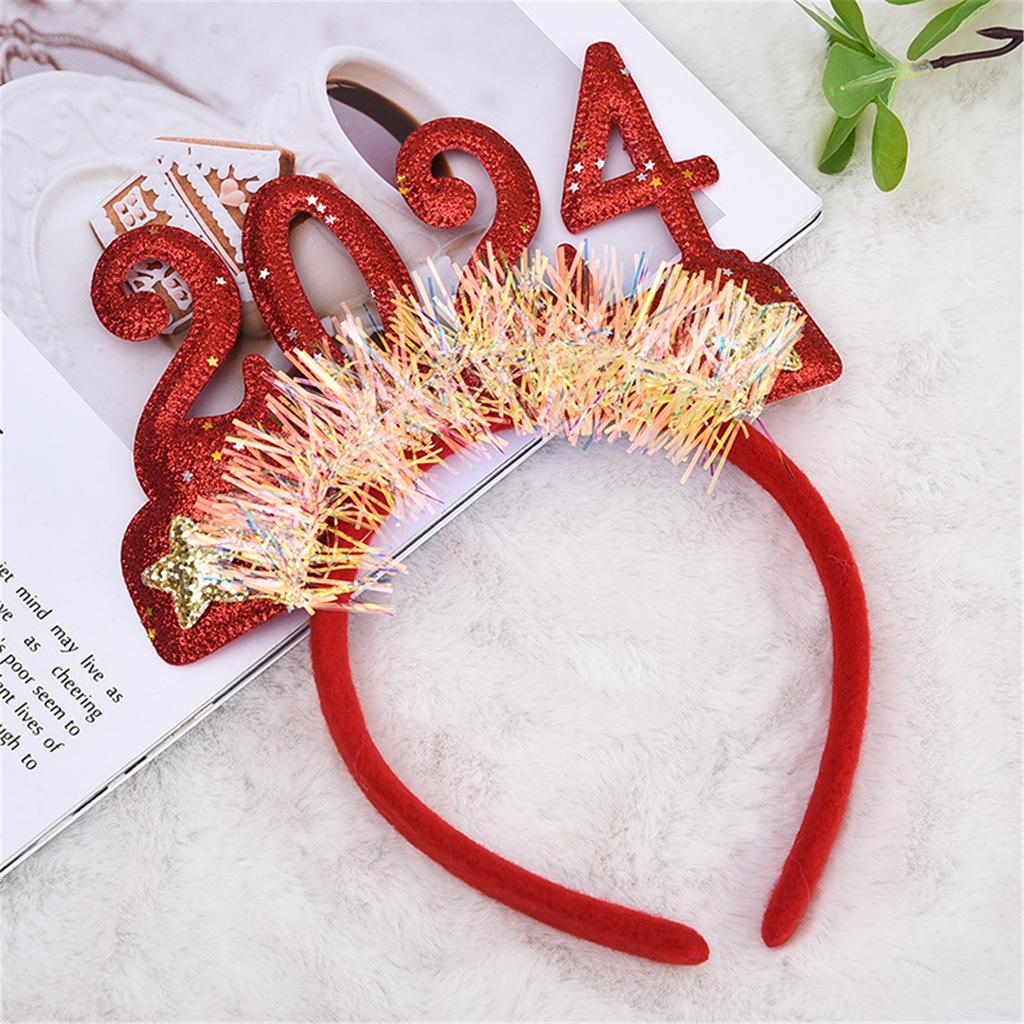 Adult Teens New Year Hairband Tinsel Sequins Letter Headband Carnivals Hair Hoop Christmas Taking Photos Headpiece