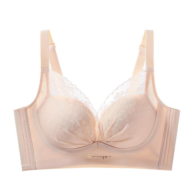 

Lace small breasts show large gathering adjustment type, double breasts, anti-sagging, no steel ring bra, thick cup 32/70ab medium thick cup