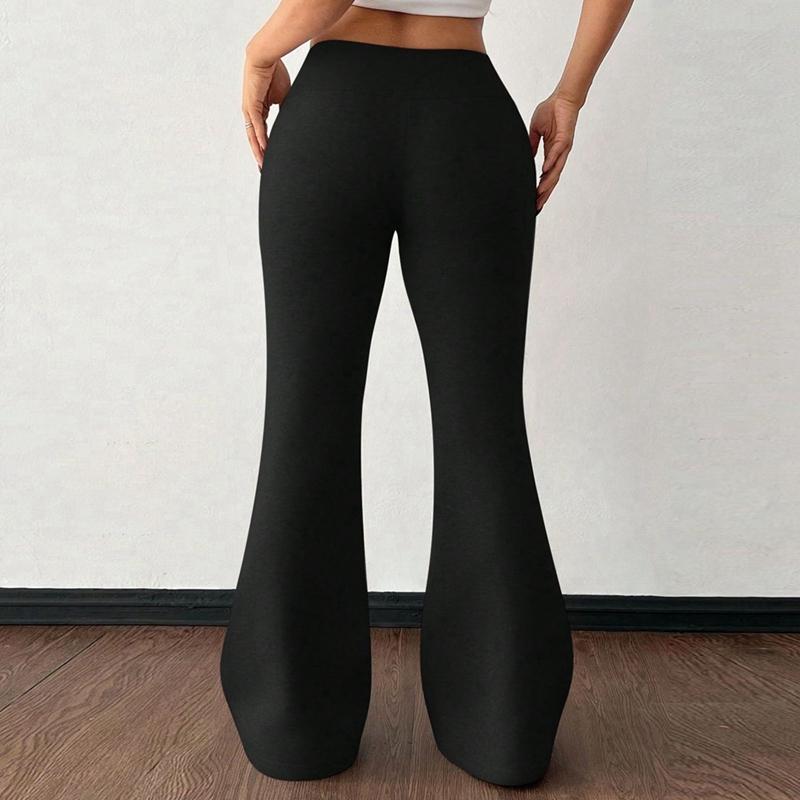 Dámské ležérní tepláky s vysokým pasem a fleecovou podšívkou v jednobarevném provedení