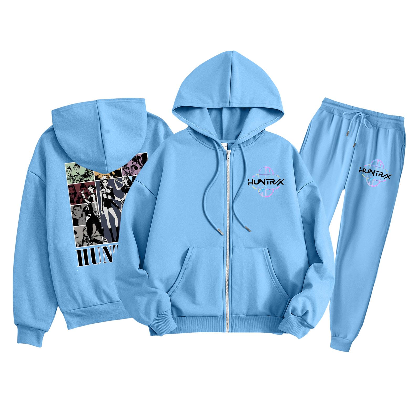 

Детская мода Толстовка с длинным рукавом, на молнии, с капюшоном, спортивные штаны с принтом, комплект толстовки с карманами 100