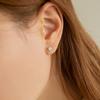 Lunne 14K Simple Cubic Earrings (14K Gold) #Es01
