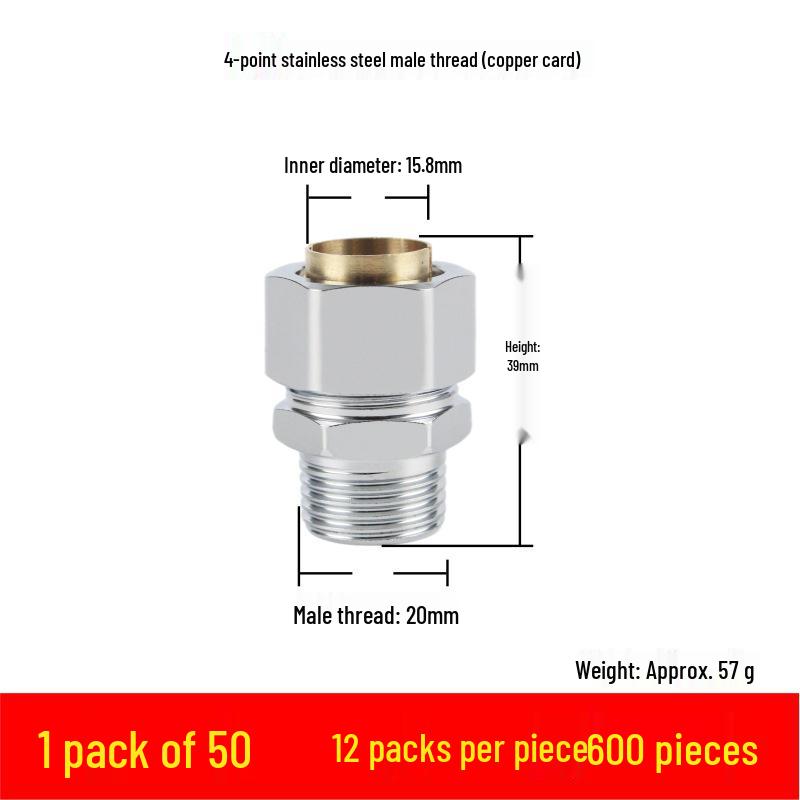 3-Piece Stainless Steel Gas Pipe Nut Set with No-Knock Wave for Natural Gas Conversion, 3/8"", 3/4"", 1"" Quick Connectors