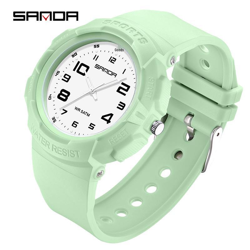 Sanda Unisex Luminous Waterproof Sports Quartz Watch for Students