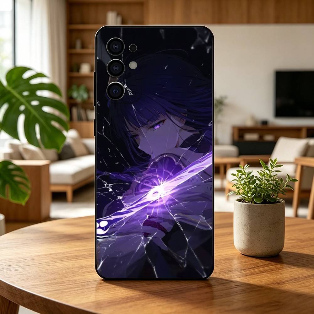 G-Genshin I-Impact Raiden Shogun (3) Phone Case For Samsung S25,S24,S21,S22,S23,S30,Ultra,S20,Plus,Fe,Lite,Note,10,Black Cover