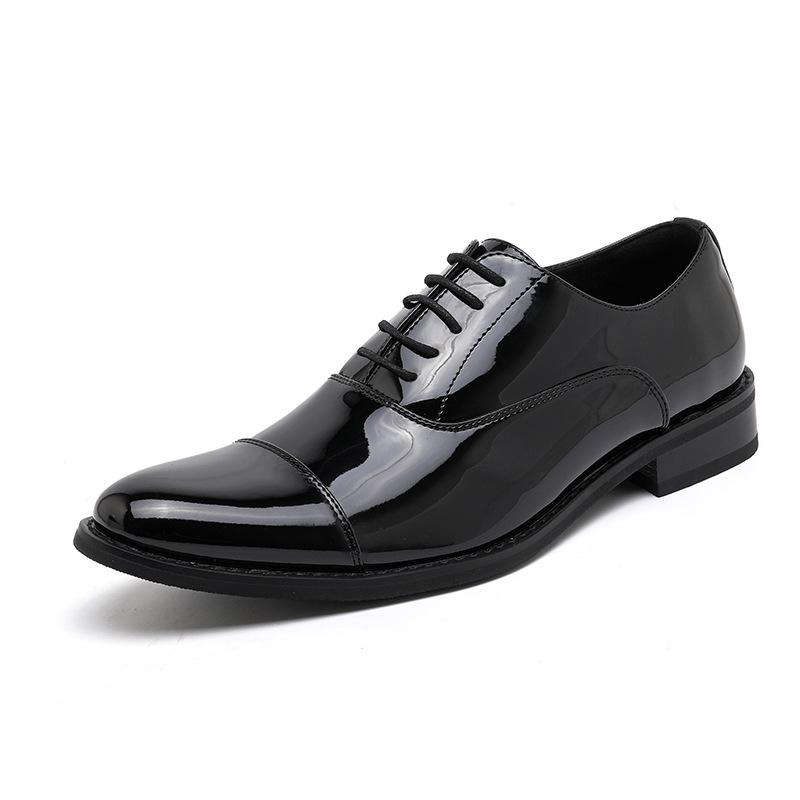 Fashion Luxury Patent Leather Shoes Men Glossy Leather Shoe Man Formal Business Office Lace Up Wedding Shoes Plus Big Size 39-46