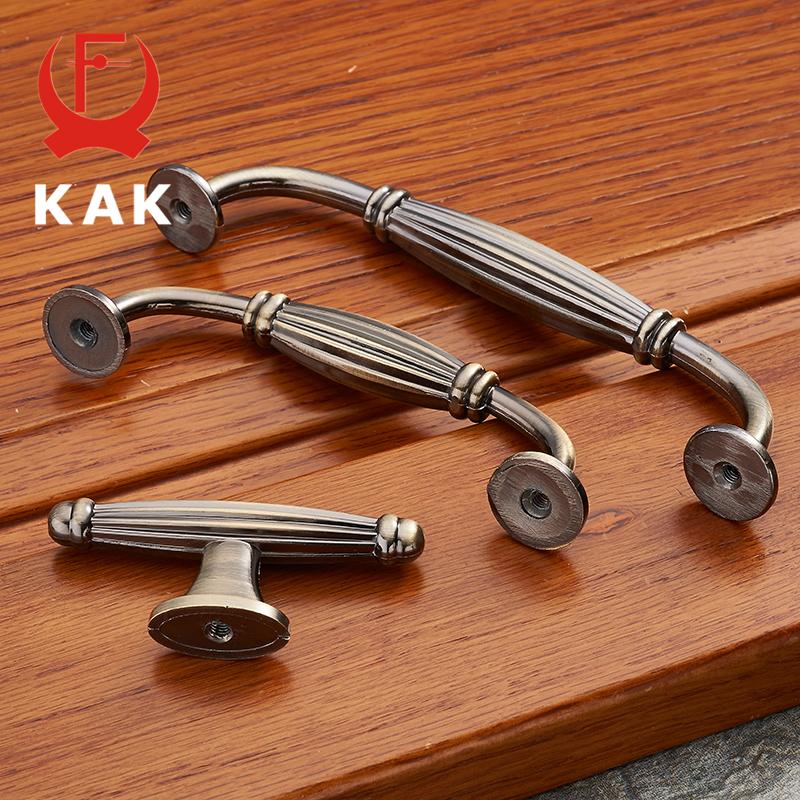 KAK European Style Solid Zinc Alloy Cabinet Handles Modern Vintage Drawer Knobs Cupboard Wardrobe Door Handles Furniture Handles