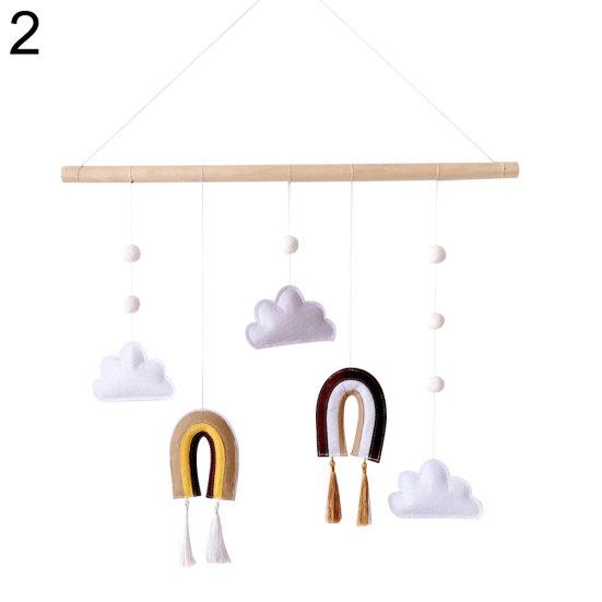 

Прекрасная деревянная палочка, украшение для комнаты, облако, радуга, спальня, детский настенный декор