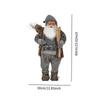 Santa Claus Figurine Tabletop Xmas Decor Xmas Statue Santa Claus Ornament Cute Santa Doll for Home Party Garden Festival