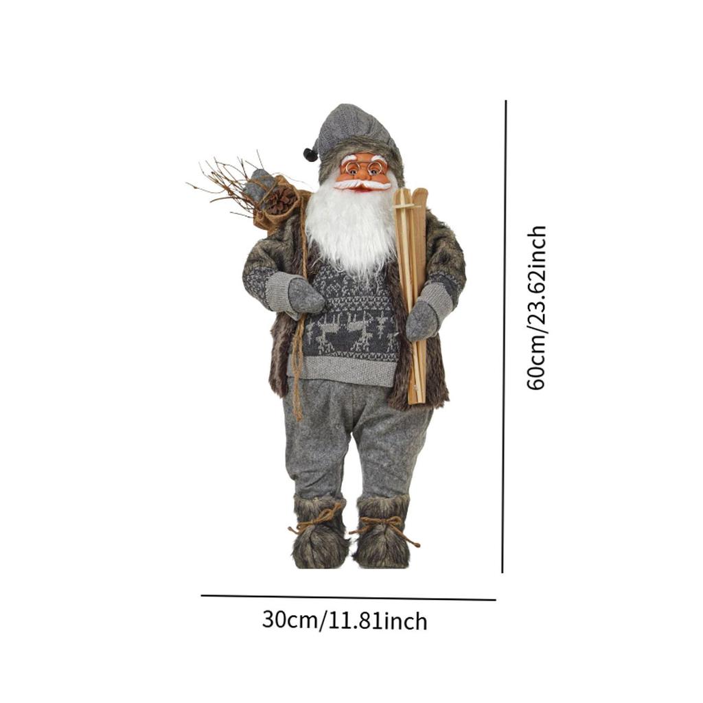 Santa Claus Figurine Tabletop Xmas Decor Xmas Statue Santa Claus Ornament Cute Santa Doll for Home Party Garden Festival