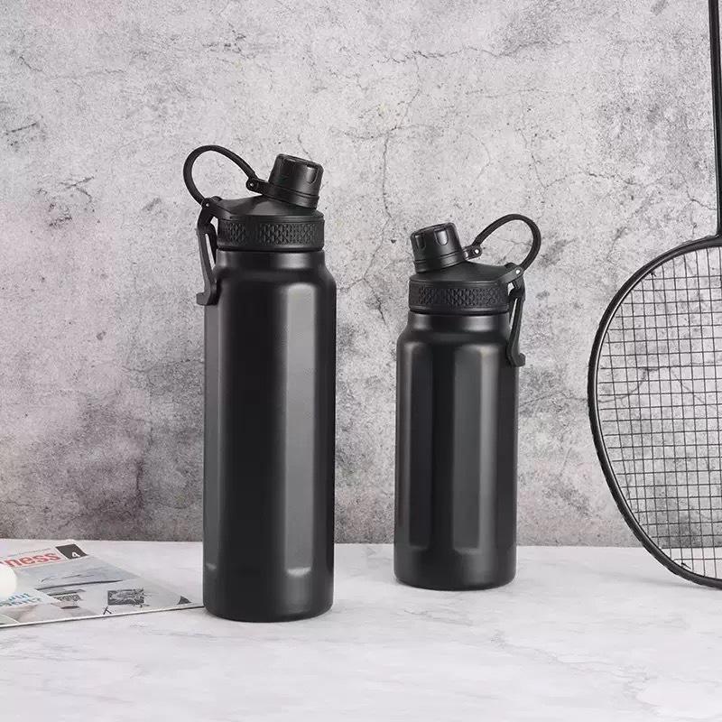 Large Capacity Stainless Steel Insulated Sports Bottle with Handle - Customizable for Outdoor Fitness