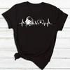 Frauen T Shirt Mode Hund Herzschlag Druck T-shirt Lustige 90er Jahre Druck T T-shirt Frauen T-shirt für Weibliche rote Hemd Kleidung Tops