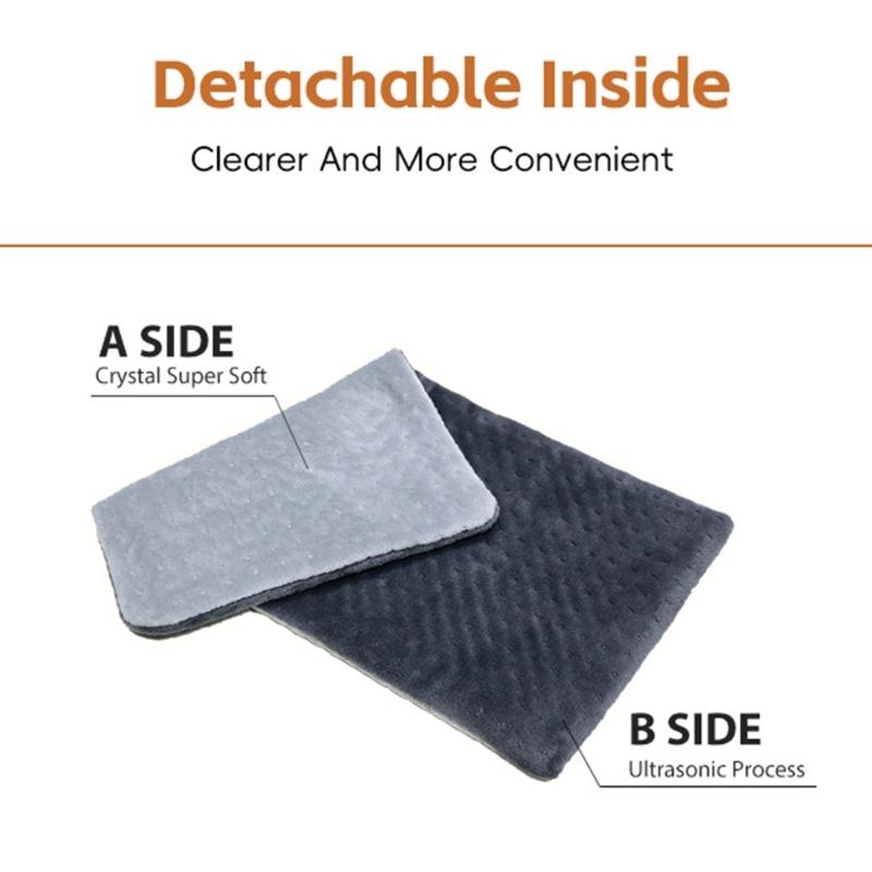 Flannel Electric Heated Blanket Detachable Cover Quick Heating Pad For Back Neck Leg Safe Automatic Overheat Protections