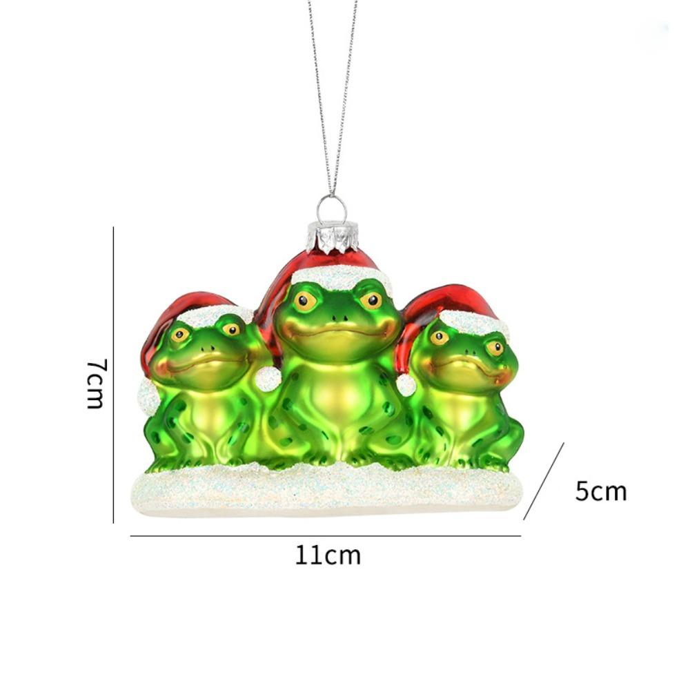 Glass Painted Christmas Decorations Green Christmas Tree Pendant for Mall Window Scene Layout