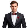 [RUIXIA1] Men's Bow Tie, One-Touch Bow Tie, Kids' Bow Tie with Brooch, 8 Colors, Gift Box Included