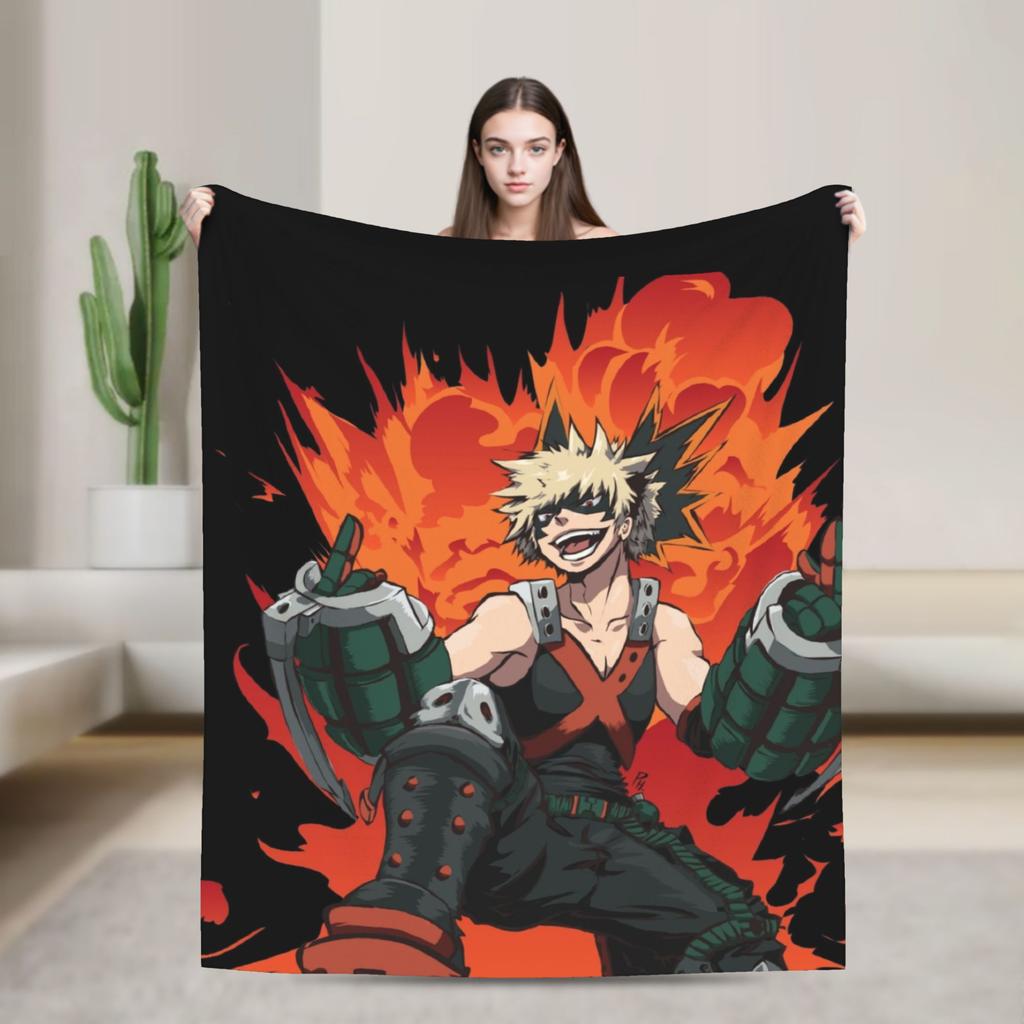 Toga Himiko Manga Blankets Boku No My Hero Academia Fleece Novelty Breathable Throw Blanket for Bedding Lounge Autumn/Winter