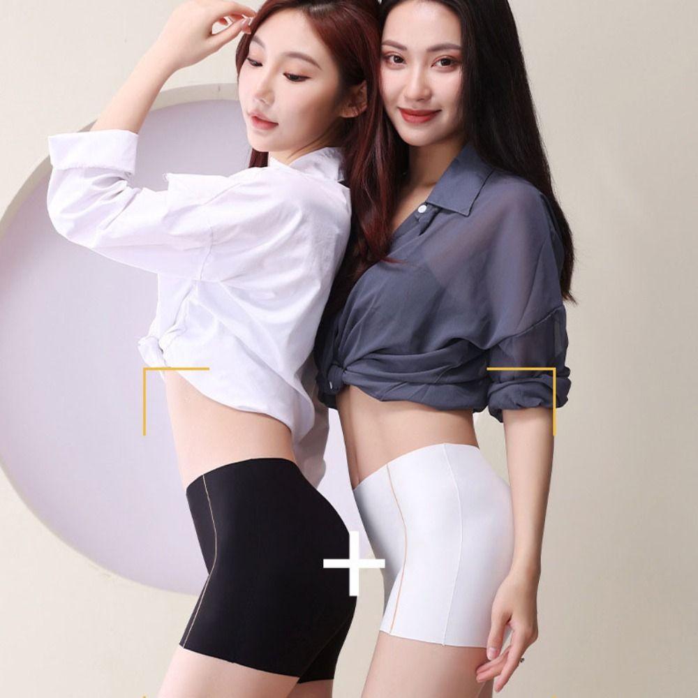 Underpants High Waisted Shapewear Abdomen Seamless Shapers Ice Silk Safety Pants  Summer