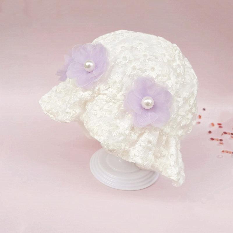 Amoi Baby Hat Princess Sweet Lace Flower Bucket Hat Baby Child Basin Hat Baby Girl Sunshade Sunscreen
