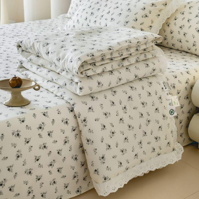 Summer Ruffled Luxury Style Summer Quilt Summer Cool Quilt Double Layer Gauze Machine Washable Single Twin Dormitory Air-Conditioning Quilt