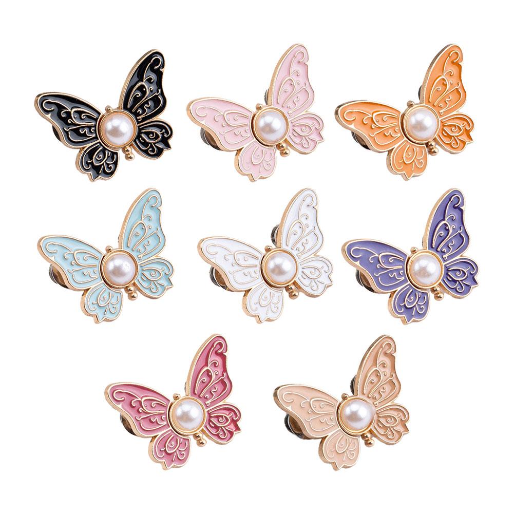 1/8pcs Butterfly Waist Tighteners for Women, Pants Waistband Button Pins Buckle No Sew No Tools Adjustable for Loose Jeans Skirt
