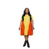 TW667 Summer Plus Size Women's Patchwork Dress - European & American Style, Loose Mid-Length