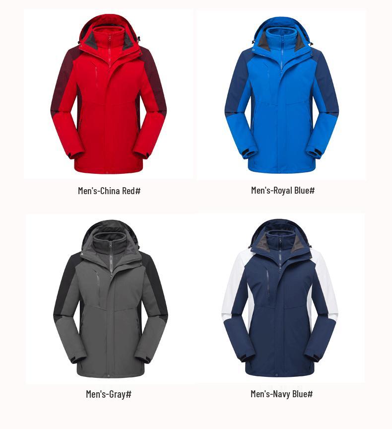 Męska i Damska Kurtka Outdoorowa Wiatroodporna: Zestaw dwuczęściowy dla par, trzy w jednym wodoodporny i wiatroodporny kombinezon górski