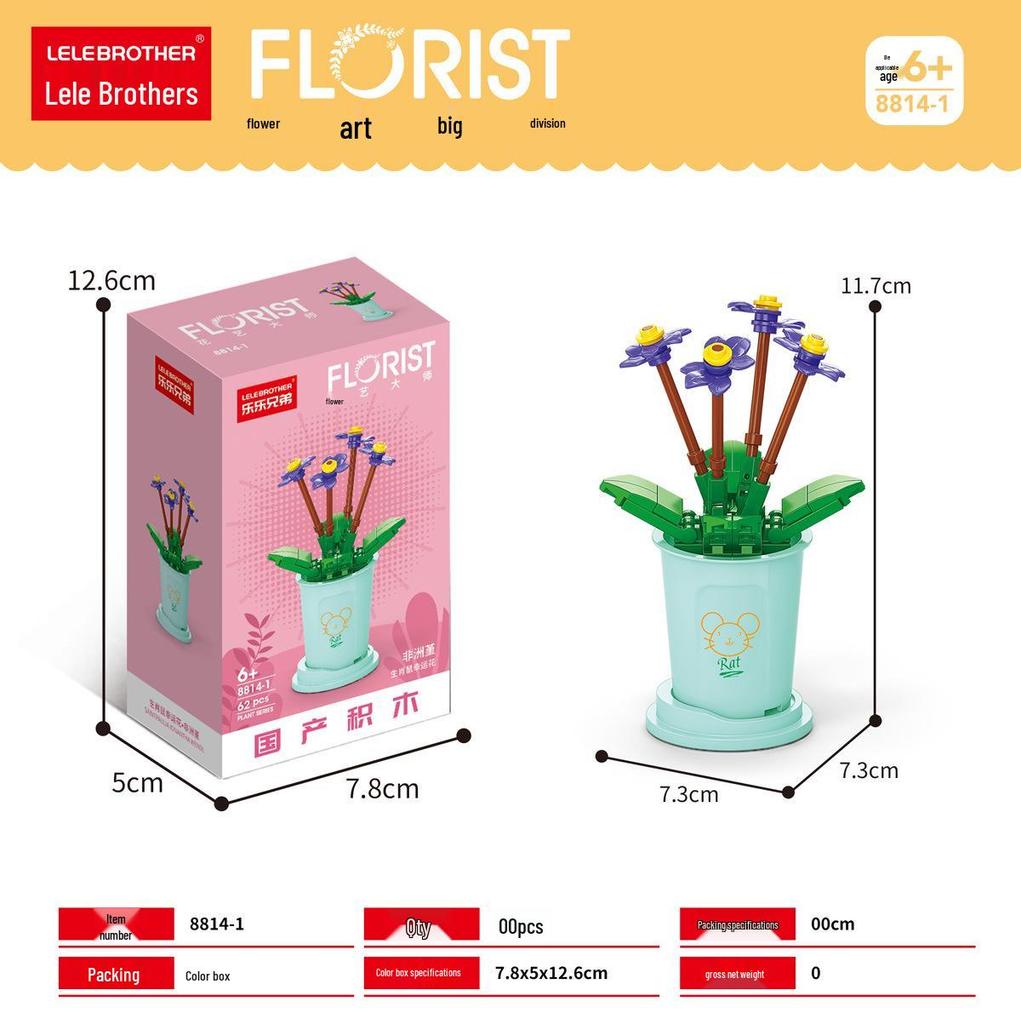Eternal Flower Building Blocks - Compatible Lego Educational Toy for Kids, Office Decor, and Gifts