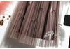 Double-Sided Mesh Beaded Pleated A-Line Bowknot Skirt - Slimming Summer 2025 Style