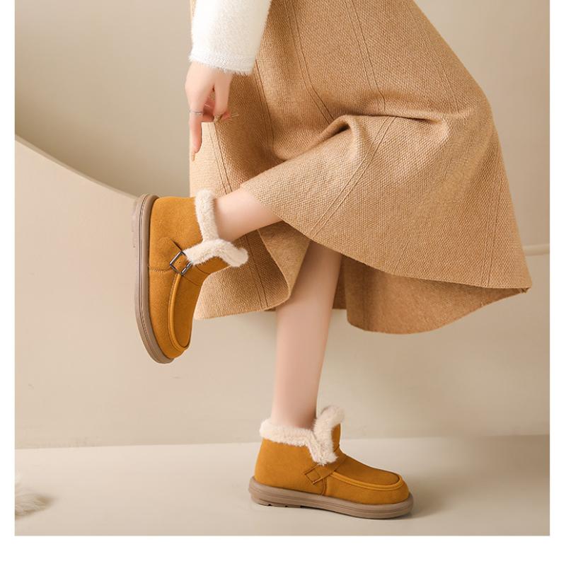 Fashion Winter Boots Women Round Toe Women Rubber Shoes Rain Australian Lace Up Heel Lolita Leather Padded Ankle Snow Boots for Women