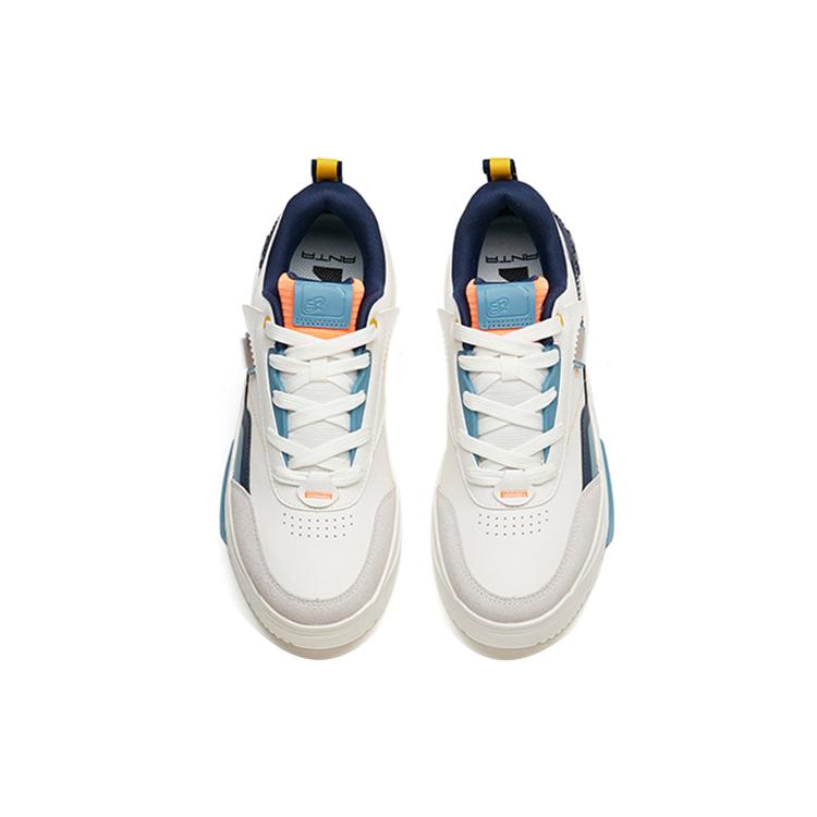 Anta Life Collection Slip Resistant Abrasion Resistant Low top Skateboard Shoes Men's White Blue 912238081-4