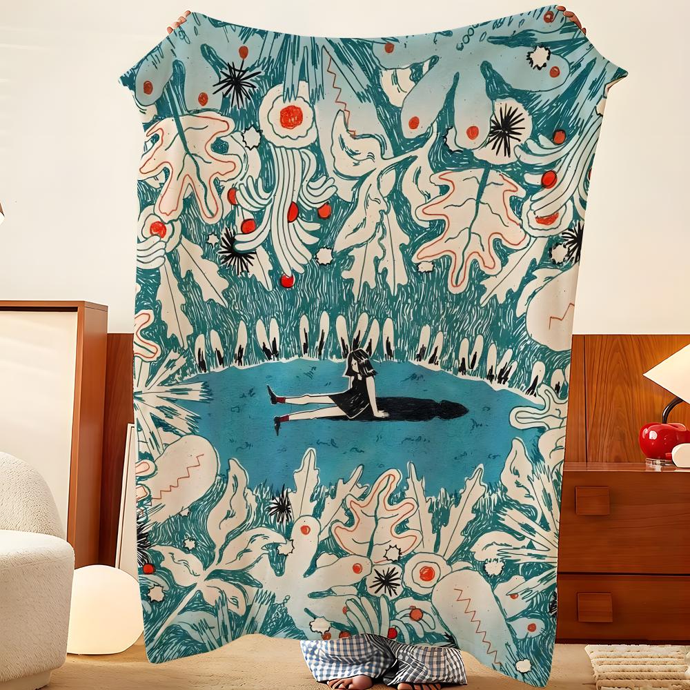 Artist K-Kaitlin B-Brito Throw Flannel Throw Blanket, Lightweight Cozy, Durable Washable Cute Cool